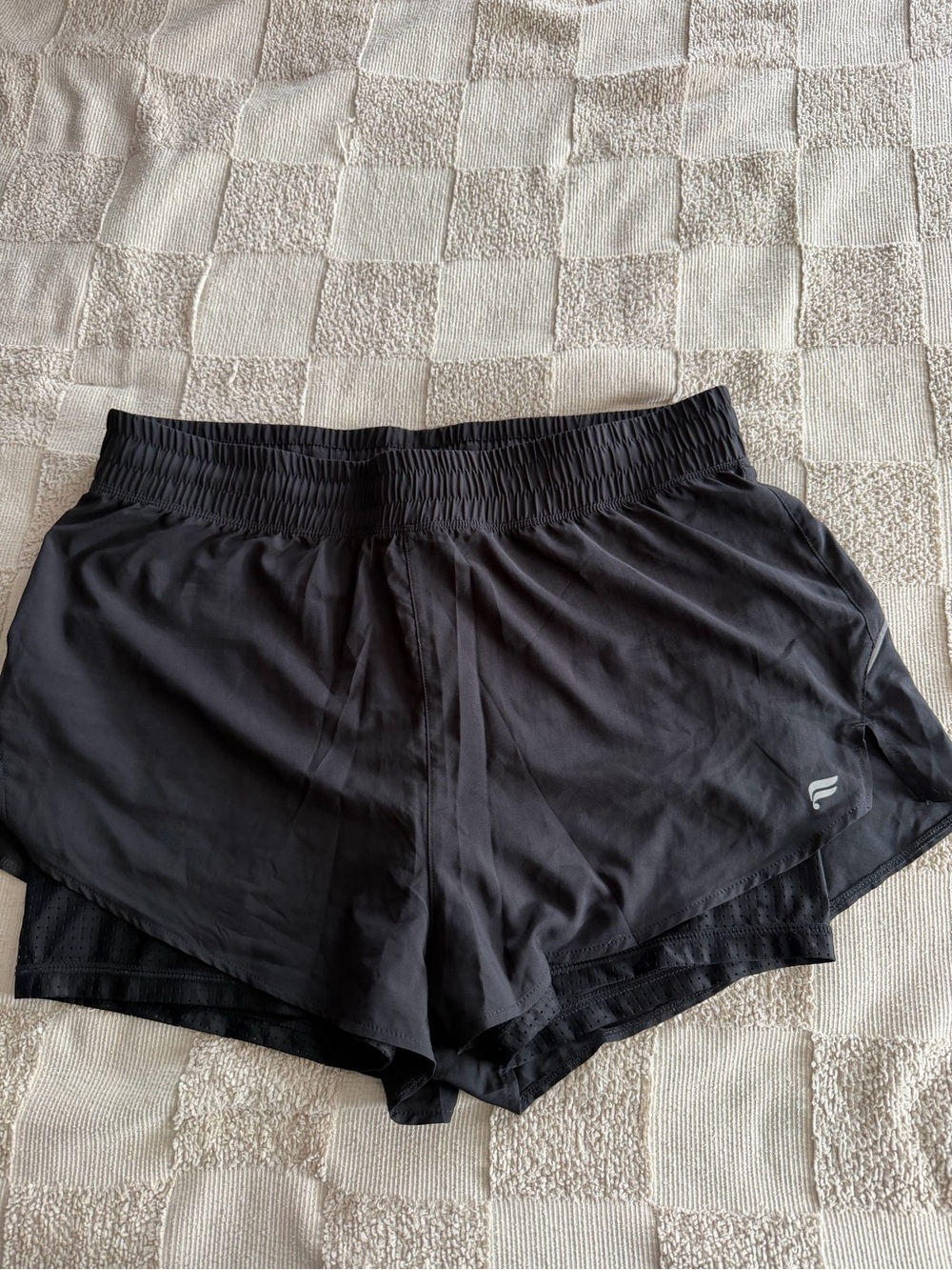 Fabletics Black 2-in-1 Running Shorts | Built-In Liner | Womenโs XL | EUC